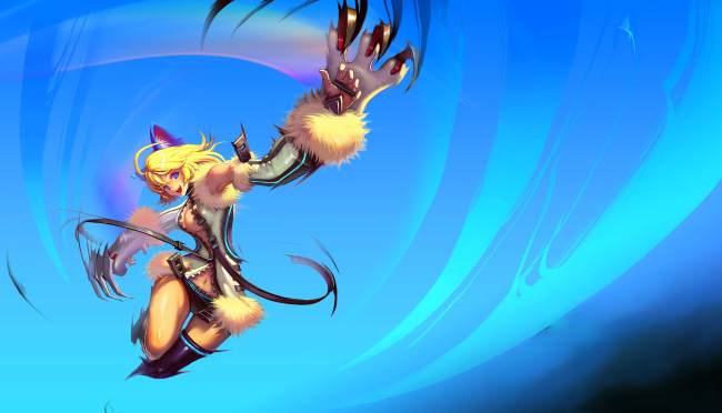 Обои картинки фото видео игры, kritika online, девушка, когти, прыжок