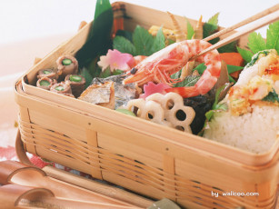 Картинка еда рыба морепродукты суши роллы