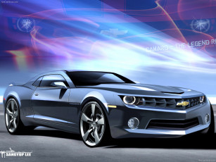 Картинка chevrolet camaro 2010 автомобили рисованные