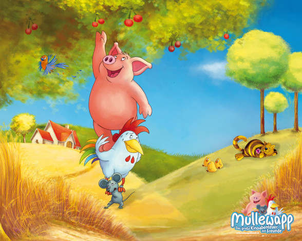 Обои картинки фото большое, киноприключение, друзей, мультфильмы, mullewapp, das, gro&, 223, kinoabenteuer, der, freunde