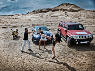 Картинка автомобили авто девушками девушки bmw парень мотоцикл hummer nissan