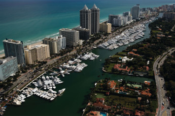 Картинка miami корабли порты причалы яхты побережье здания пейзаж