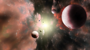 Картинка космос арт туманность планеты