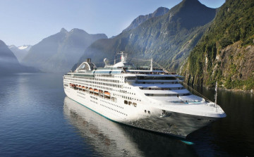Картинка корабли лайнеры фьорд горы