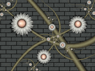 Картинка 3д графика flowers цветы фон узор цвета лепестки