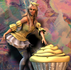 Картинка 3д+графика люди+ people блондинка взгляд девушка