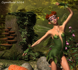 Картинка 3д+графика эльфы+ elves лес взгляд эльфийка