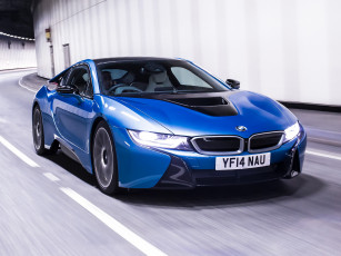 Картинка автомобили bmw синий 2014г uk-spec i8