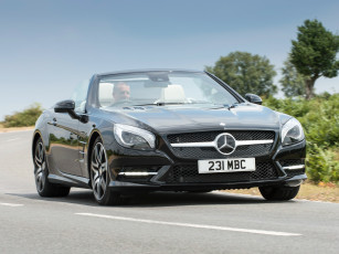 Картинка автомобили mercedes-benz темный 2014г r231 uk-spec package sports amg sl 400