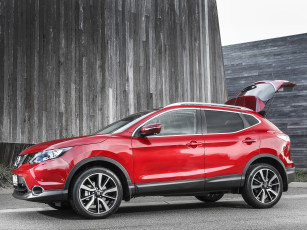 обоя автомобили, nissan, datsun, au-spec, qashqai, красный, 2014г