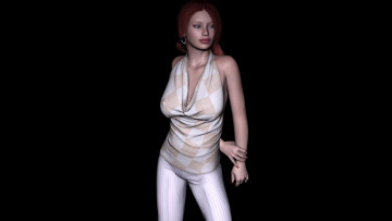 Картинка maggy 3д+графика люди+ people взгляд девушка рыжая