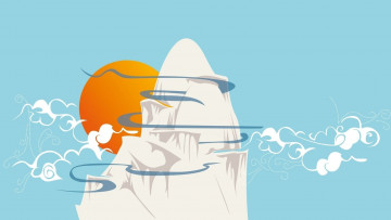 Картинка векторная+графика природа вершина солнце