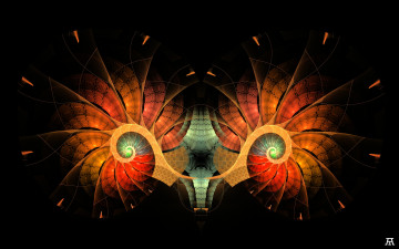 Картинка 3д+графика фракталы+ fractal цвета фон узор