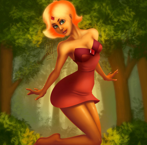 Обои картинки фото рисованные, люди, взгляд, девушка