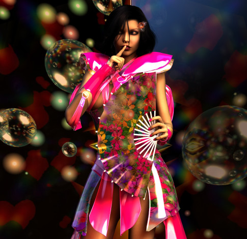 Обои картинки фото 3д графика, люди , people, взгляд, девушка