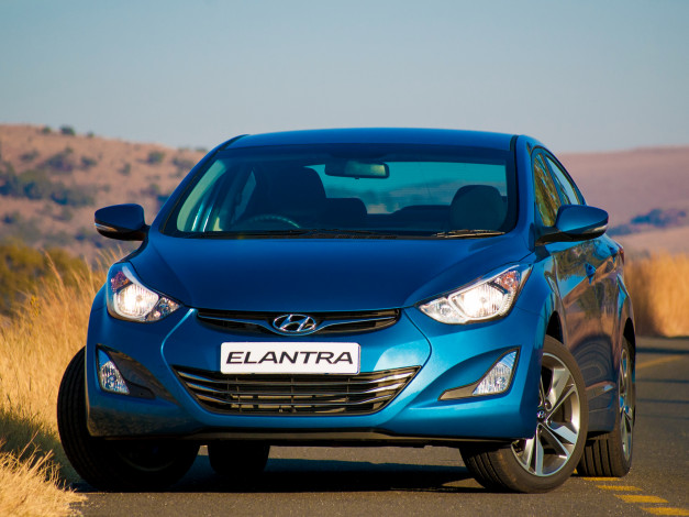 Обои картинки фото автомобили, hyundai, 2014г, za-spec, синий, elantra