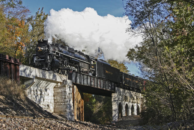 Обои картинки фото техника, паровозы, дорога, вагоны, железная, паровоз, рельсы