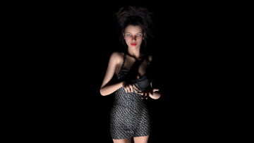 обоя 3д графика, люди , people, девушка, взгляд, фон