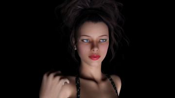 обоя 3д графика, портрет , portraits, девушка, взгляд, фон