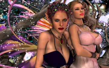 Картинка 3д+графика эльфы+ elves взгляд эльфийки фон