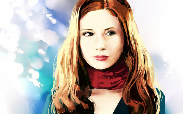 Картинка рисованное люди шарф лицо девушка