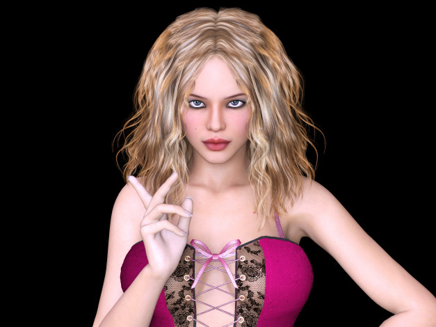 Обои картинки фото 3д графика, люди , people, девушка, взгляд, фон