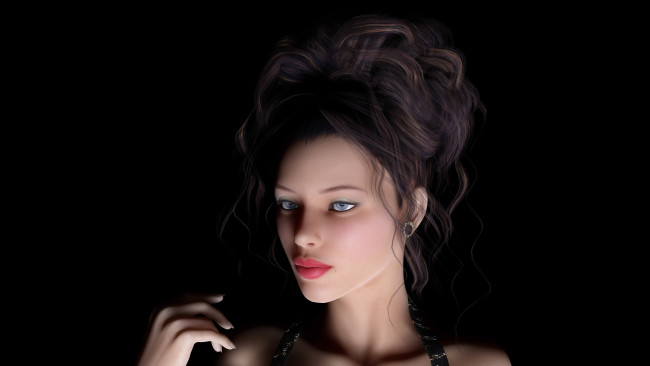 Обои картинки фото 3д графика, портрет , portraits, девушка, взгляд, фон