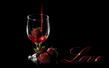 Картинка еда клубника +земляника бокал
