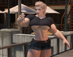 Картинка 3д+графика люди+ people взгляд девушка фон