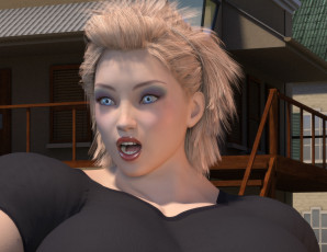 Картинка 3д+графика портрет+ portraits фон девушка взгляд