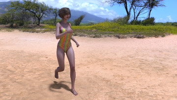 Картинка 3д+графика люди+ people девушка взгляд фон