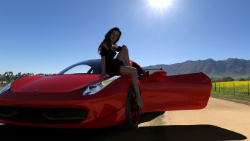 Картинка 3д+графика люди-авто мото+ people-+car+ +moto автомобиль фон взгляд девушка