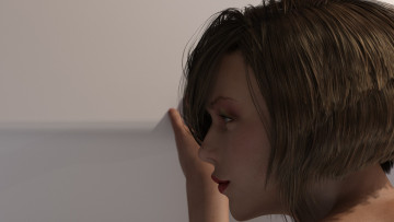 Картинка 3д+графика портрет+ portraits девушка взгляд фон