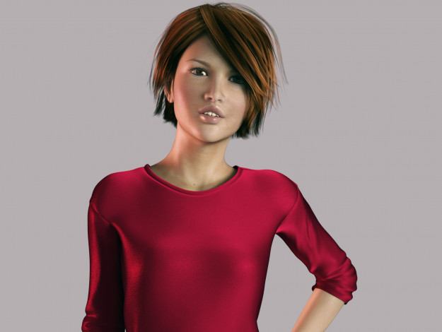 Обои картинки фото 3д графика, люди , people, фон, девушка, взгляд