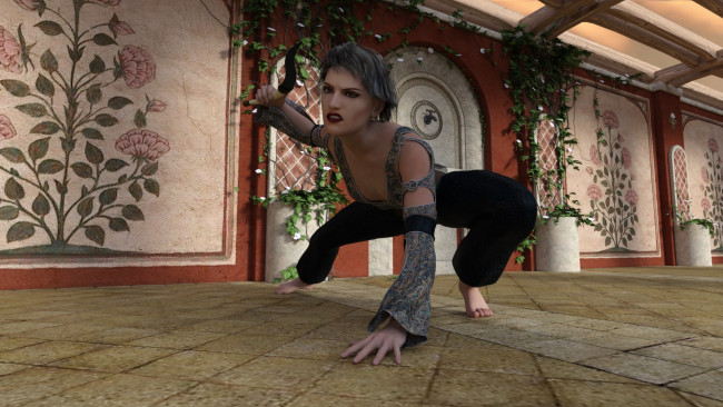 Обои картинки фото 3д графика, фантазия , fantasy, взгляд, девушка, фон