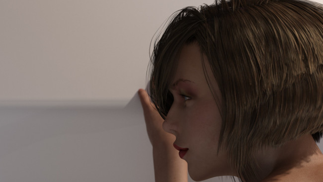 Обои картинки фото 3д графика, портрет , portraits, девушка, взгляд, фон