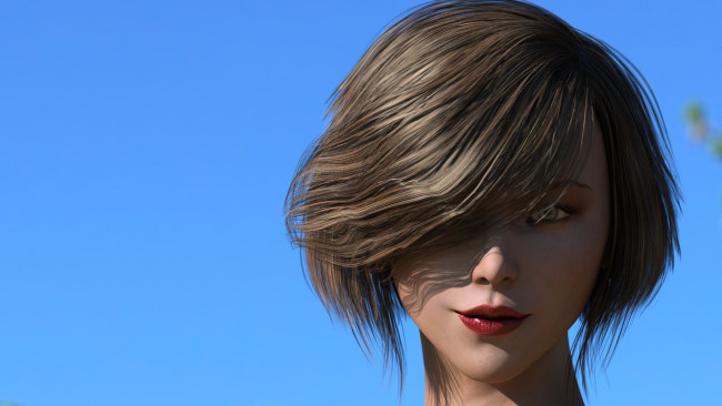 Обои картинки фото 3д графика, портрет , portraits, фон, взгляд, девушка