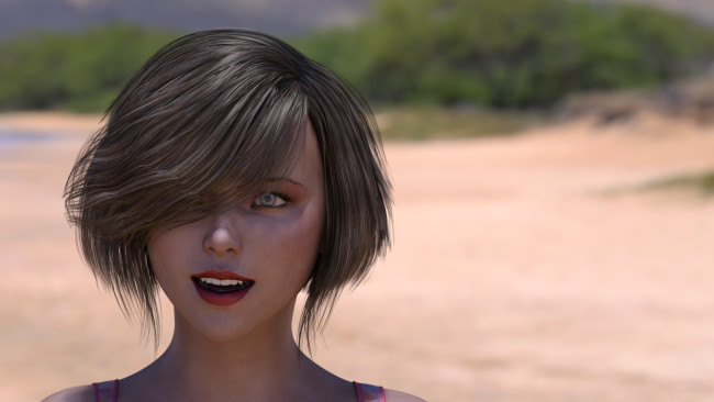 Обои картинки фото 3д графика, портрет , portraits, фон, взгляд, девушка