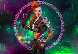 обоя девушки, анастасия романова, джинкс, костюм, коса, круг, анастасия, романова