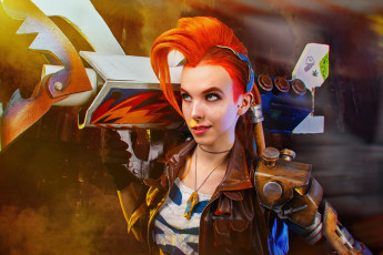 Картинка девушки анастасия+романова джинкс костюм коса оружие анастасия романова