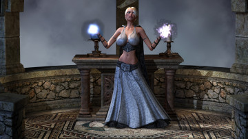 Картинка 3д+графика фантазия+ fantasy девушка фон платье магия