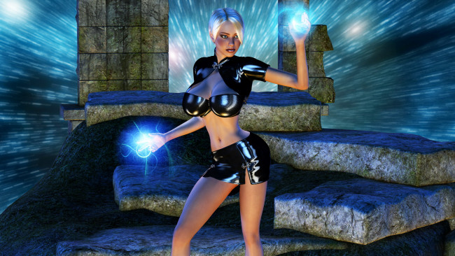 Обои картинки фото 3д графика, фантазия , fantasy, девушка, фон, магия