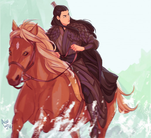 Обои картинки фото рисованное, кино,  мультфильмы, бэйтан, можань, всадник, лошадь