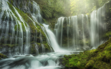 Картинка panther+creek+falls usa природа водопады panther creek falls