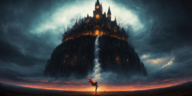 Обои картинки фото фэнтези, замки, нейросети, графика, нейроарт, ai, art, нейронные, сети, рисунки, нейро, искусство