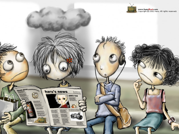 Обои картинки фото haru, 05, рисованные, люди