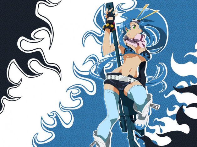 Обои картинки фото аниме, tengen, toppa, gurren, lagann, yoko, littner