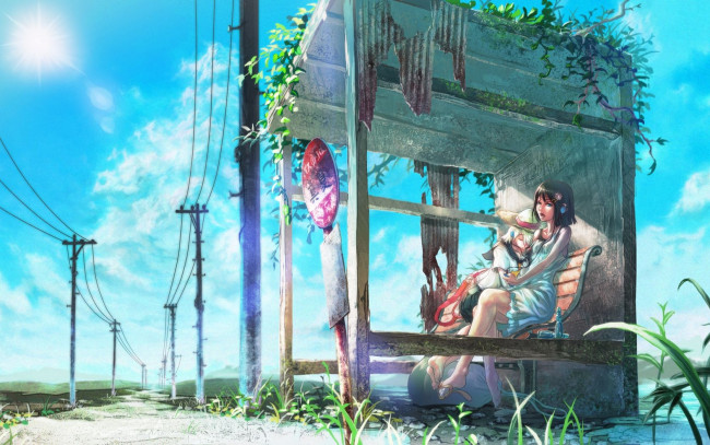 Обои картинки фото аниме, headphones, instrumental