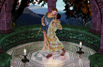 Картинка 3д графика elves эльфы свечи