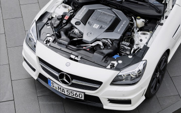 Картинка mercedes benz slk55 amg 2012 автомобили двигатели